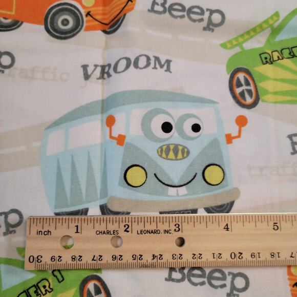 Cotton Fabric Cars Cartoon Print Fabric 21x42" Kids Quilting Sewing Crafts - Picture 3 of 9
